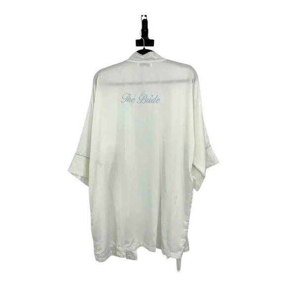 In Bloom by Jonquil Open Front White Satin Bride Robe Size Large NWOT - Picture 3 of 10